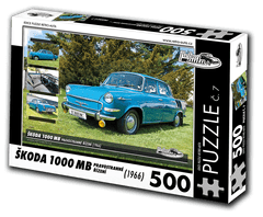 RETRO-AUTA© Puzzle č. 07 - ŠKODA 1000 MB (1966) pravostranné řízení 500 dílků