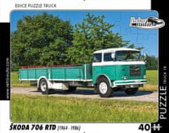 RETRO-AUTA© Puzzle TRUCK 18 - Škoda 706 RTD (1964 - 1986) 40 dílků