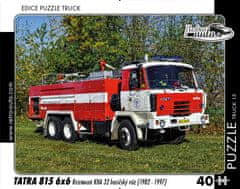 RETRO-AUTA© Puzzle TRUCK 15 - Tatra 815 6x6 Rosenbauer hasičský vůz (1982 - 1997) 40 dílků