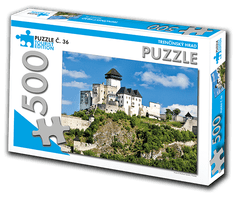 RETRO-AUTA© PUZZLE TOURIST č. 36 - Trenčínský hrad 500 dílků