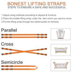 Vixson Zvedací a Stěhovací popruhy na stěhování nábytku, Stěhovací pásy, Stěhovací háky (2ks) | DUOLIFTERS