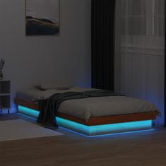 shumee Rám postele s LED voskově hnědý 100 x 200 cm masivní borovice