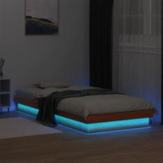 shumee Rám postele s LED voskově hnědý 90 x 190 cm masivní borovice