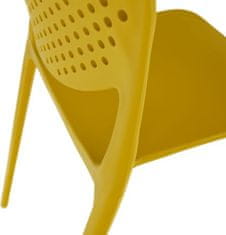 KONDELA Stohovatelná židle, žlutá, FEDRA new