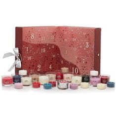 Yankee Candle Adventní kalendář svíček , 12 ks čajových + 12 ks votivních svíček a svícen, 1738648E