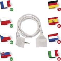 Emos Prodlužovací kabel 1,5 m / 1 zásuvka / bílý / PVC / 1 mm2