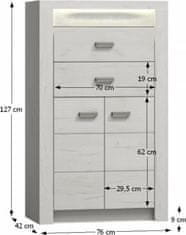 KONDELA Komoda 06, jasan bílá, INFINITY 06