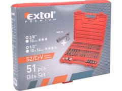 Extol Premium Hroty IMBUS-TORX-XZN, sada 51ks, pro ráčny 3/8", 1/2", S2