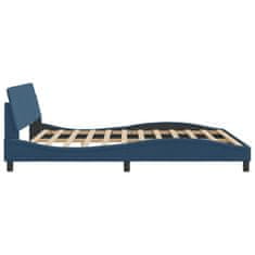 shumee Rám postele s čelem modrý 180x200 cm textil