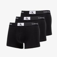 Calvin Klein Boxerky ´96 Cotton Stretch Trunks 3-Pack Black/ Black/ Black S S Černá