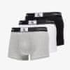 Boxerky ´96 Cottontretch Trunks 3-Pack Black/ White/ Grey Heather XL Různobarevný