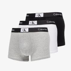 Calvin Klein Boxerky ´96 Cottontretch Trunks 3-Pack Black/ White/ Grey Heather XL Různobarevný