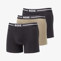 Hugo Boss Boxerky Bold Boxer Briefs 3-Pack Black/ Dark Green S S Různobarevný