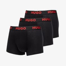 Hugo Boss Boxerky Logo-Waistbandtretch Trunks 3-Pack Black L Černá