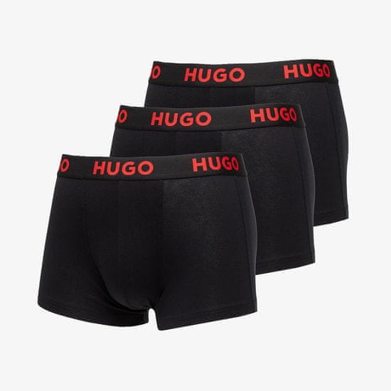 Hugo Boss Boxerky Logo-Waistband Stretch Trunks 3-Pack Black S