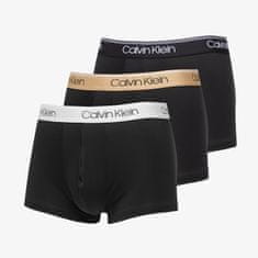 Calvin Klein Boxerky Microfibertretch-Low Rise Boxer 3-Pack Black/ Tigers Eye/ Lunar Rock M Černá