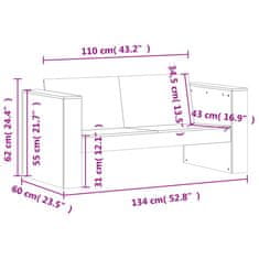 Vidaxl 2dílná zahradní sedací souprava masivní dřevo douglasky