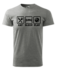 Fenomeno Pánské tričko - Eat sleep billiard - šedé Velikost: 2XL