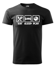 Fenomeno Pánské tričko - Eat sleep billiard - černé Velikost: 2XL