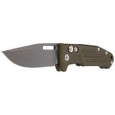 Fox Knives FX-503 ALOD SMARTY AUTO TACTICAL, N690 STONEWASHED BLD, ALLUMINUM OD GREEN