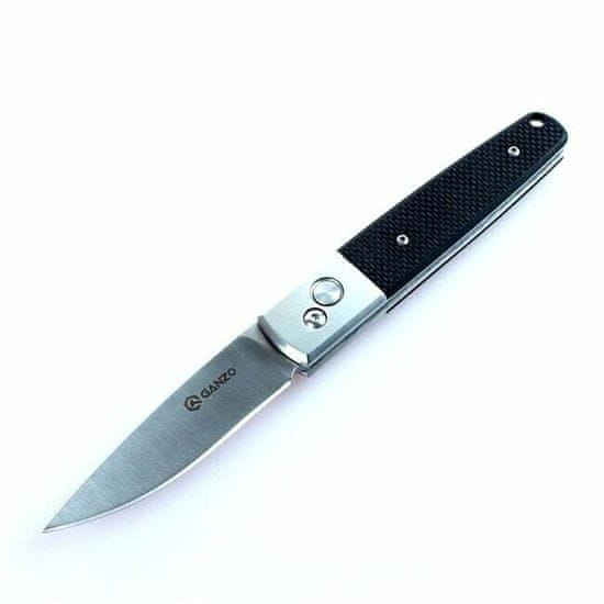 Ganzo Knife G7211-BK automatický kapesní nůž 8,5 cm, černá, nerezová ocel, G10