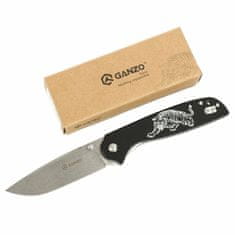 Ganzo Knife G6803-TG univerzální kapesní nůž 8,9 cm, černá, G10, motiv tygra