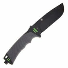 Ganzo Knife G8012-GY nůž do přírody 11,5 cm, černo-šedá, ABS, guma, plastové pouzdro