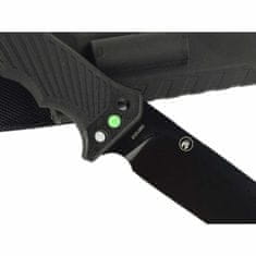 Ganzo Knife G8012V2-BK nůž do přírody 11,3 cm, celočerná, ABS, guma, plastové pouzdro, křesadlo