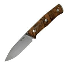 LionSteel 02LS042 B35 Walnut outdoorový nůž 9 cm, ořechové dřevo, kožené pouzdro