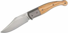 LionSteel GT01 UL Niolox blade, Olive wood Handle, Titanium Bolster & Liners