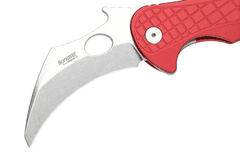 LionSteel LE1 A RS LEOne Red kapesní nůž - karambit 8,2 cm, Stonewash, červená, hliník