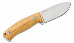 LionSteel M2M UL outdoorový nůž 9 cm, olivové dřevo, kožené pouzdro