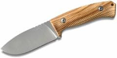 LionSteel M3 UL lovecký nůž 10,5 cm, olivové dřevo, kožené pouzdro