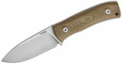 LionSteel M4 CVG Fixed Blade M390 satin Green CANVAS handle, kožený sheath