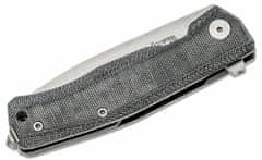 LionSteel MT01 CVB Myto Black vrekcový nůž 8,3 cm, Satin, černá, Micarta, rozbíječ skla