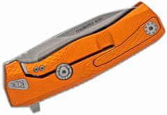 LionSteel ROK A OS ROK ORANGE Aluminum nůž, RotoBlock, satin finish blade M390