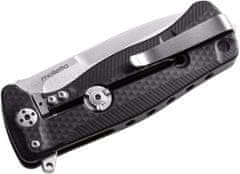 LionSteel SR22A BS Aluminium Black kapesní nůž 8 cm, černá, hliník, rozbíječ skla