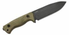 LionSteel T6B 3V CVG Fixed blade, CPM 3V OLD BLACK blade, GREEN CANVAS rukojeť s Kydex sheath