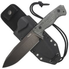 LionSteel T6B 3V CVB Fixed blade, CPM 3V OLD BLACK blade, BLACK CANVAS rukojeť s Kydex sheath