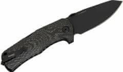 LionSteel TM1 CB Carbon Fiber kapesní nůž 9 cm, černá, uhlíkové vlákno, rozbíječ skla