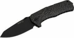 LionSteel TM1 CB Carbon Fiber kapesní nůž 9 cm, černá, uhlíkové vlákno, rozbíječ skla