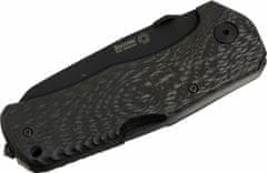 LionSteel TM1 CB Carbon Fiber kapesní nůž 9 cm, černá, uhlíkové vlákno, rozbíječ skla