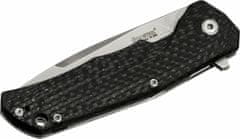 LionSteel LionSteen TRE FC Carbon kapesní nůž 7,4 cm, Stonewash, uhlíkové vlákno, šedá spona, 3 otevírání