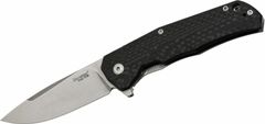 LionSteel LionSteen TRE FC Carbon kapesní nůž 7,4 cm, Stonewash, uhlíkové vlákno, šedá spona, 3 otevírání