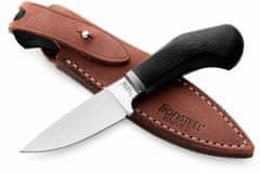 LionSteel WL1 GBK Willy nůž do přírody 6,5 cm, černá, G10, kožené pouzdro 