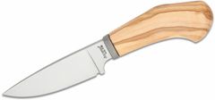 LionSteel WL1 UL Willy nůž do přírody 6,5 cm, olivové dřevo, kožené pouzdro 