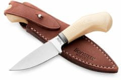 LionSteel WL1 MW Willy nůž do přírody 6,5 cm, bílá, Micarta, kožené pouzdro 