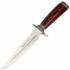 Muela 11633 nůž k pobytu v přírodě 16 cm, dřevo Pakka, zdobení, kožené pouzdro
