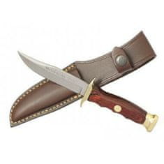 Muela BW-10 lovecký nůž 10 cm, dřevo Pakka, mosaz, kožené pouzdro