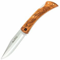 Muela BT-9OL.M 85mm lock back blade, olive wood and black micarta bolsters